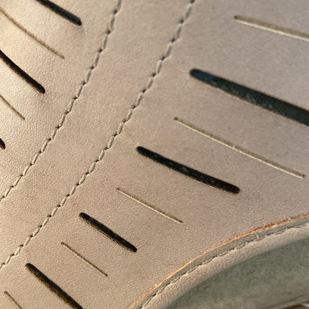 Earth Leather Sandals Vicki Heeled Cut-Out Pecan Tan 9W - Picture 14 of 15